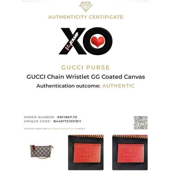 GUCCI Chain Wristlet Mini Bag GG Coated Canvas - Picture 4 of 15